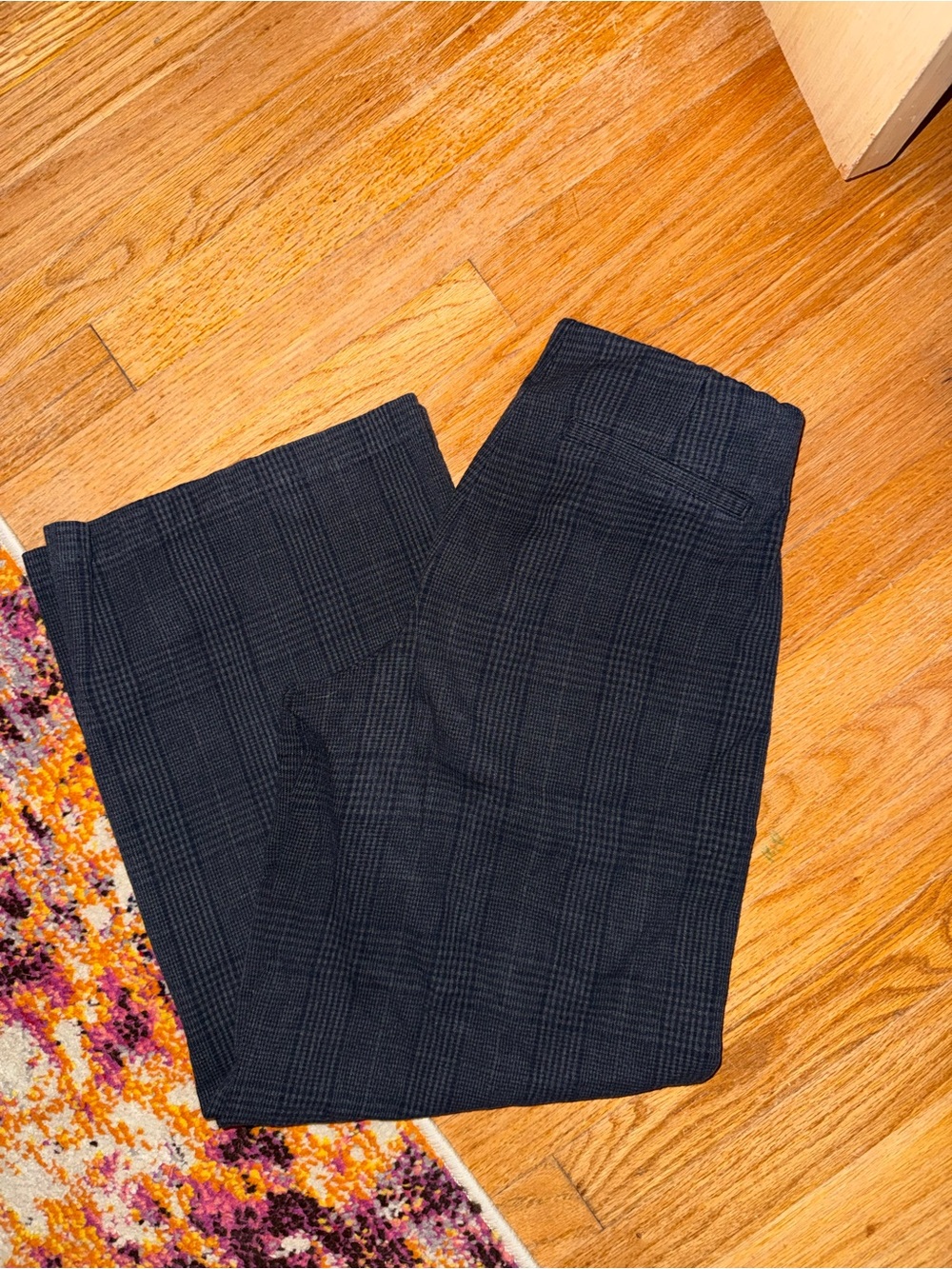 Navy Plaid high waisted Dress Pants